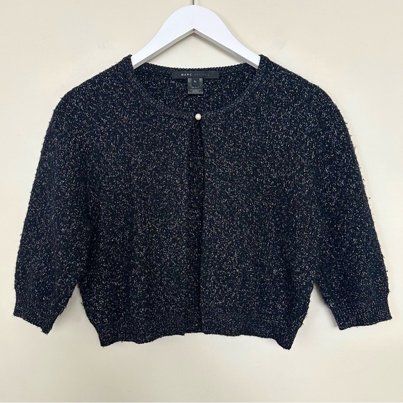 Marc Jacobs Cropped 3/4 Sleeve Wool Blend Multi-Colored Cardigan Shrug - Picture 1 of 8